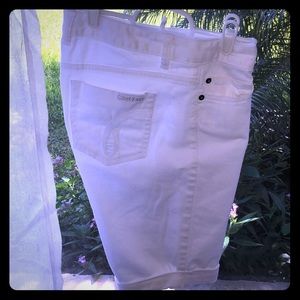 Calvin Klein jeans white denim shorts long